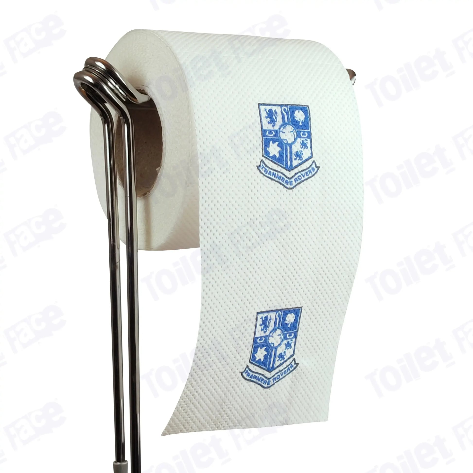 Tranmere Rovers Novelty Toilet Paper Product Image On A Stand|Tranmere Rovers Novelty Toilet Paper Product Image On It's Side|||||||||||||||