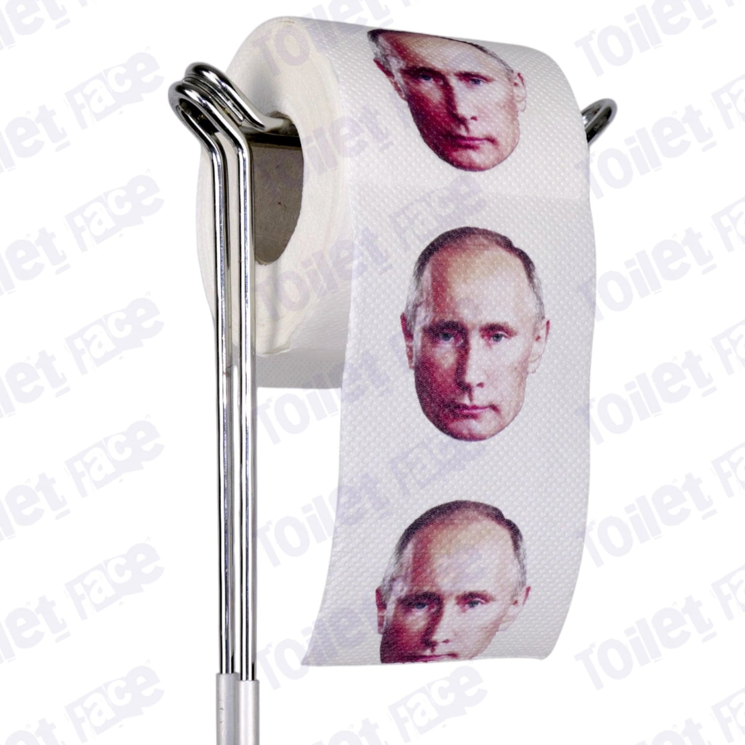 Vladimir Putin Novelty Toilet Paper Product Image On A Stand