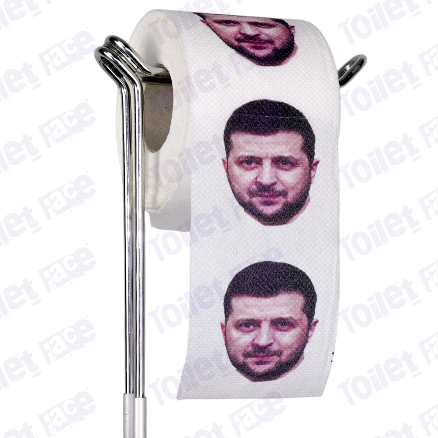 Volodymyr Zelenskyy Novelty Toilet Paper Product Image On A Stand