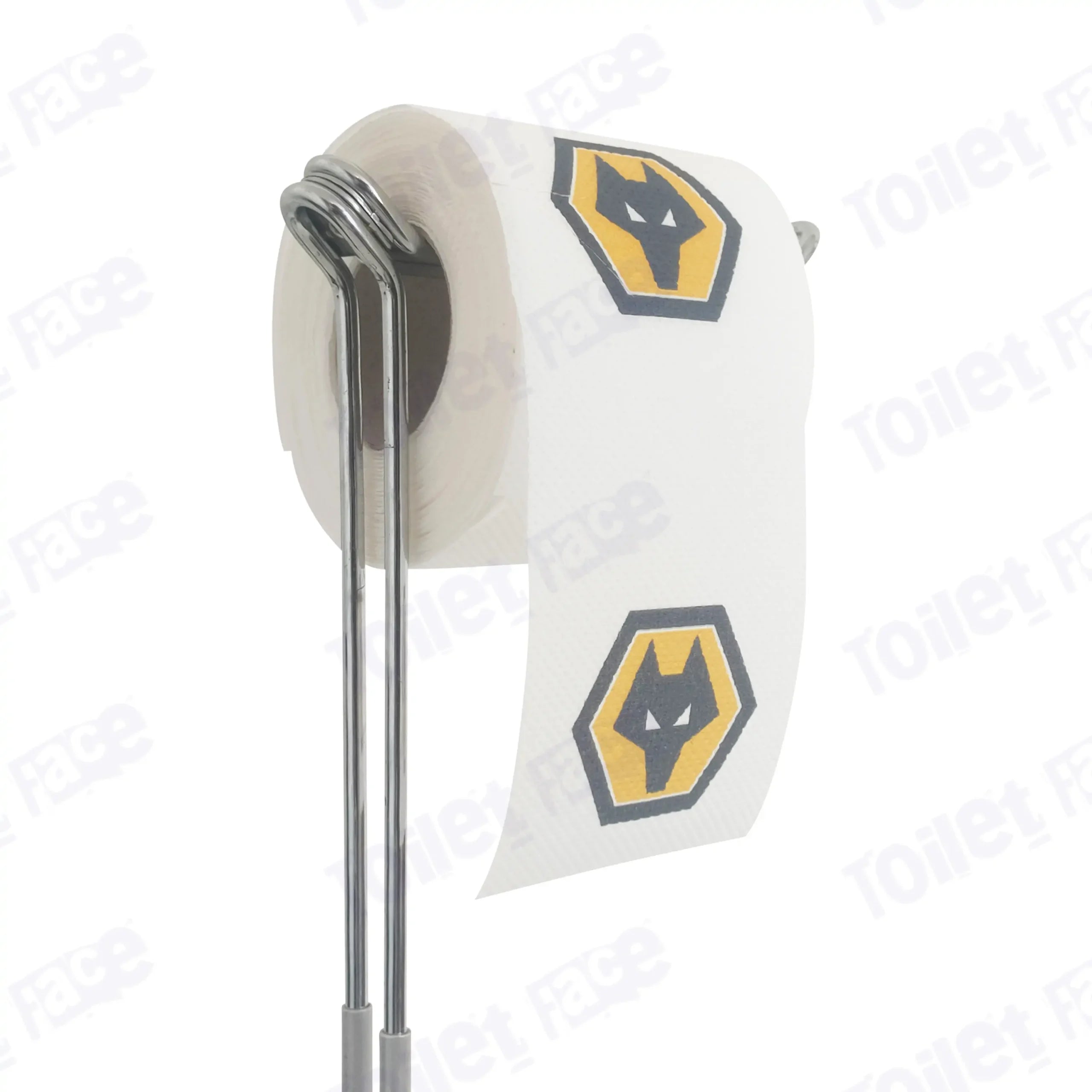 Wolverhampton Wanderers Novelty Toilet Paper Product Image On A Stand|Wolverhampton Wanderers Novelty Toilet Paper Product Image On It's Side|||||||||||||||||||||||